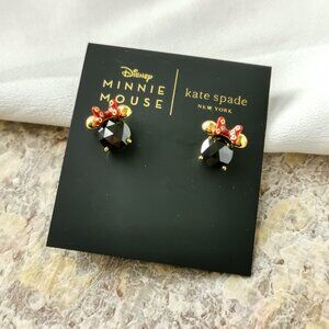Kate Spade | Gold Disney Minnie Black Stud Earrings